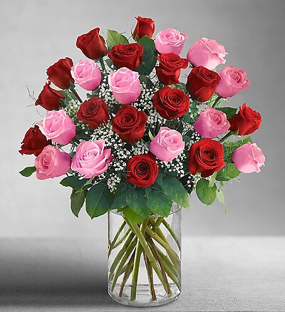 Ultimate Elegance&amp;trade; Long Stem Pink &amp;amp; Red Roses